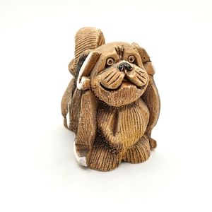 Artesania Rinconada Pekingese Figurine Uruguay Pottery Retired Handcrafted